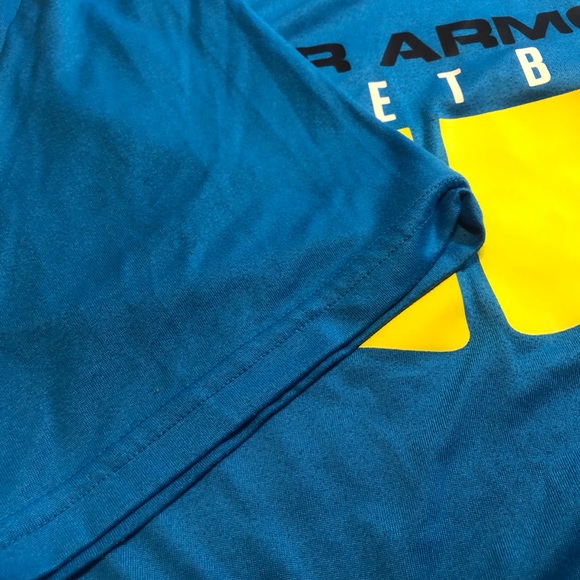 Under Armour Basketball T-shirt teal/yellow XL Loose fit - Picture 4 of 7